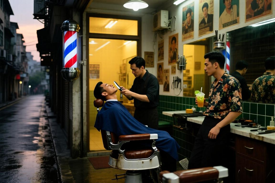 亚当斯博格丹光顾澳门曼巴理发店 亚当斯与科比涂鸦合影留念