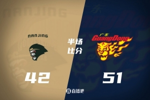 半场战报：广东领先同曦9分，徐杰与郭昊文各得13分，弗格7分4板3助