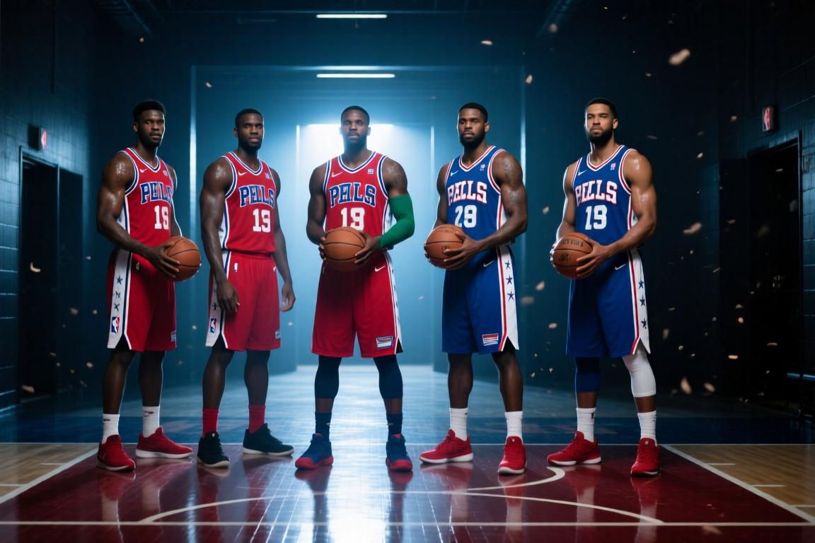 大战在即！NBA官方晒揭幕战海报：76人五星豪阵对决尼克斯冠军首发